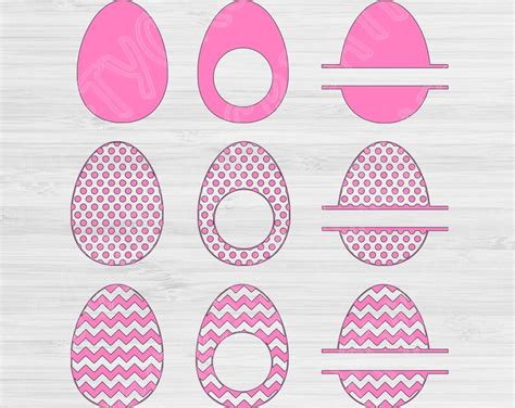 Easter Eggs Svg Files Split Chevron And Polka Dots Boy Easter Etsy