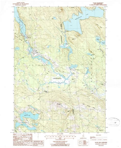 Alton New Hampshire 1987 Usgs Old Topo Map Reprint 7x7 Nh Quad