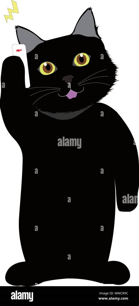 Schwarze Katze Illustration Stock Vektorgrafiken Kaufen Alamy