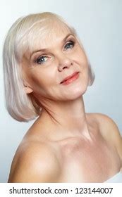 Side View Nude Senior Lady Looking Stock Photo Shutterstock