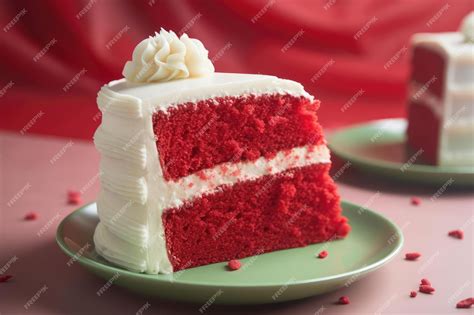 Premium Ai Image Luscious Red Velvet Cake Cream Cheese Frosting