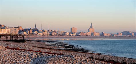 Le Havre Beach : Havre France August 2018 Colored Beach Cabins Havre Normandy France Stock Photo ...