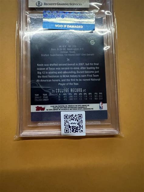 Finest Kevin Durant Refractors Bgs Gem Mint Ebay