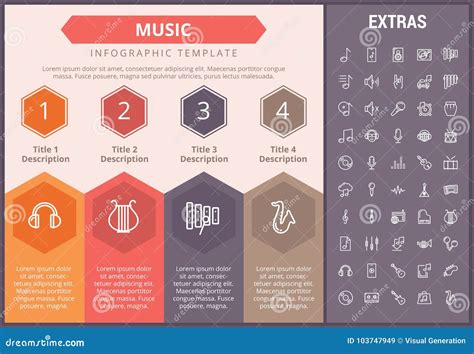 Music Infographic Template Elements And Icons Stock Vector