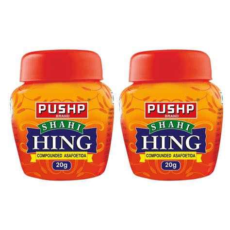 Pushp Brand Asafoetida Hing Jar Strongest Compounded Pure Hing Powder