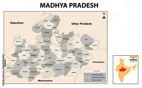 Madhya Pradesh Map Political And Administrative Map Of Madhya Pradesh