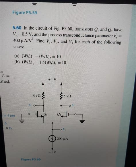 Solved 560 In The Circuit Of Fig P560 Transistors Q1 And