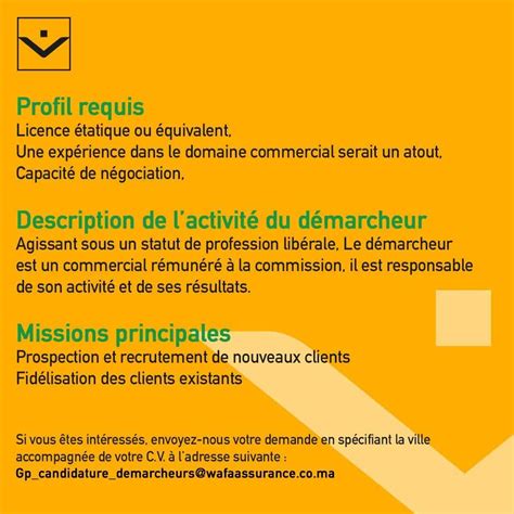 Wafa Assurance recrute plusieurs démarcheurs