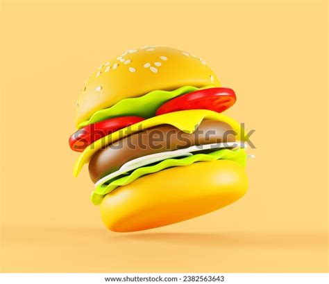 3d Render Fast Food Burger Icon Stock Illustration 2382563643 Shutterstock