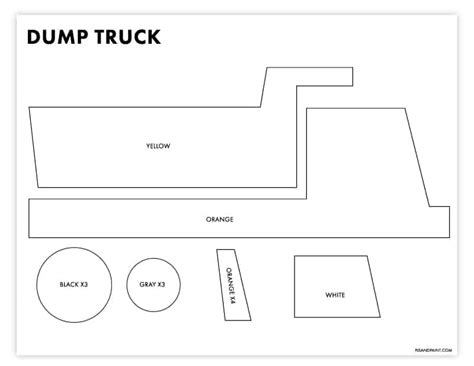 Printable Paper Truck Template