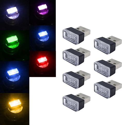 Miytsya 7 Lámparas Usb Led Para El Interior Del Automóvil Decoración Led Nocturna