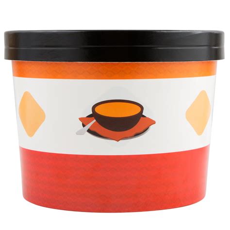 Choice Oz Soup Design Double Poly Coated Paper Soup Hot Food Cup With Vented Paper Lid