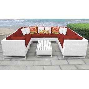 Miami Piece Outdoor Wicker Patio Furniture Set A In Tangerine Tk