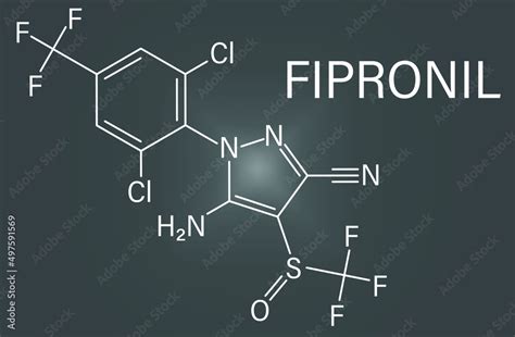 Fipronil insecticide molecule. Skeletal formula. Stock Vector | Adobe Stock