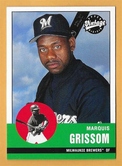 MARQUIS GRISSOM MILWAUKEE BREWERS 191 UPPER DECK VINTAGE NM MT 2001