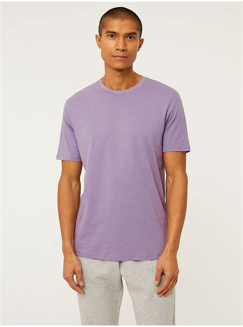 Dusky Lilac Basic Jersey Crew Neck T Shirt Men George At Asda