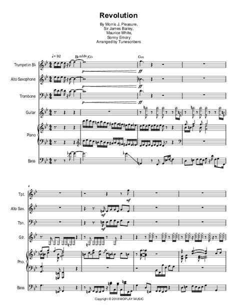 Revolution Arr Tunescribers By Morris J Pleasure Sheet Music For Performance Ensemble At