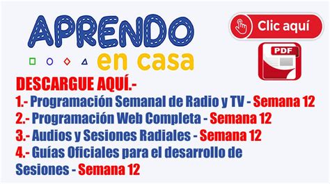 Aprendo En Casa Programaci N Semanal De Radio Y Tv Programaci N