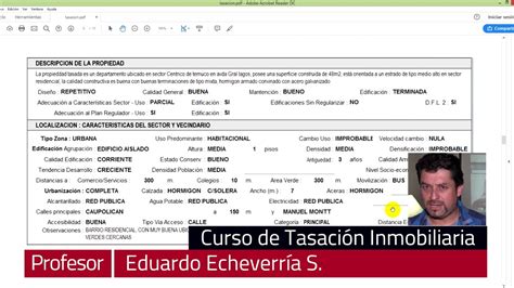 Informe De Tasaci N Hoja Curso De Tasaci N Inmobiliaria Youtube