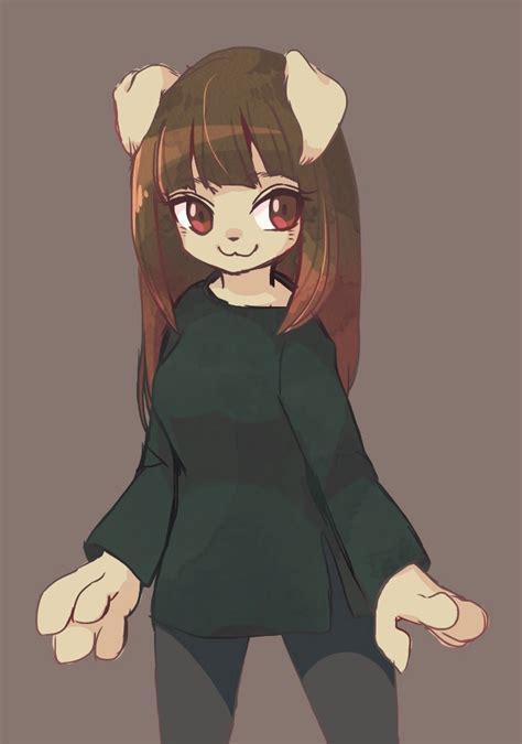 Safebooru 1girl Artist Request Brown Eyes Brown Hair Dog Female Furry