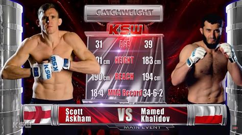 KSW Free Fight Scott Askham Vs Mamed Khalidov 1 YouTube