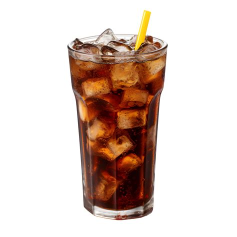 AI generated cold cola drink in a glass cup isolated on transparent ...