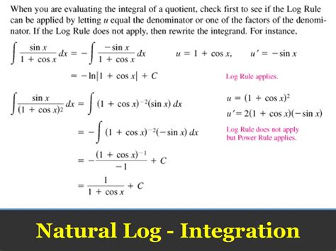 Natural Logarithms Integration Ppt Download