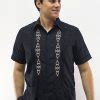 Buy Men S Mexican Wedding Shirt Guayabera Embroidered Black D Accord