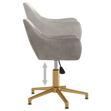 Dioche Chaise Pivotante De Salle Manger Gris Clair Velours Yw Tech