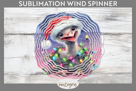 Christmas Ostrich V3 Entangled In Lights Wind Spinner Sublim