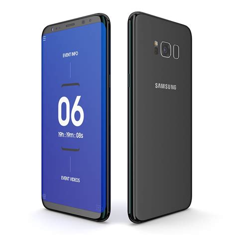 三星 Galaxy S8 Plus 午夜黑 3d模型 39 3ds C4d Fbx Lwo Ma Obj Xsi Max