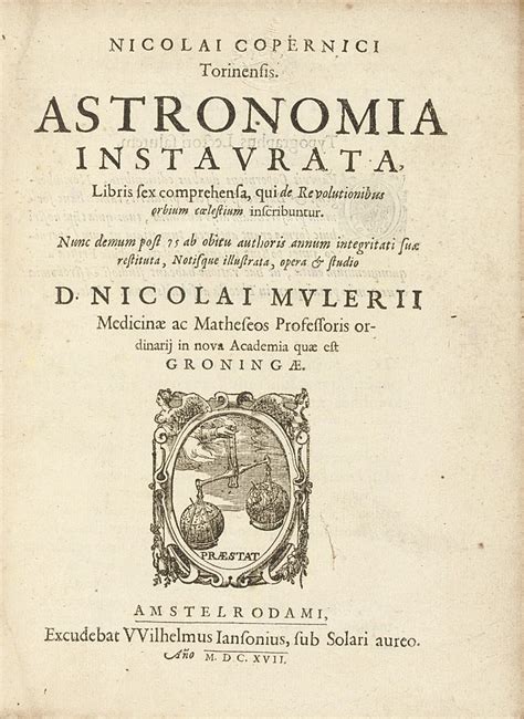 Copernicus Nicholas 1473 1543 Astronomia Instaurata Libris Prehensa Qui De