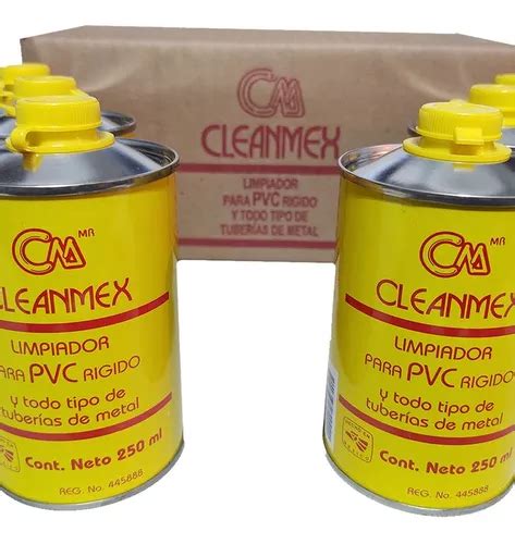 Limpiador De Pvc Y Tuberias Metal Cleanmex 250ml 6 Piezas Meses