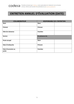 Modèles de comptes rendus dentretien Codexa