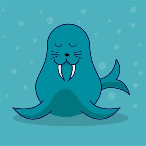 Premium Vector Cute Walrus Cartoon Vector Illustration Animal Object