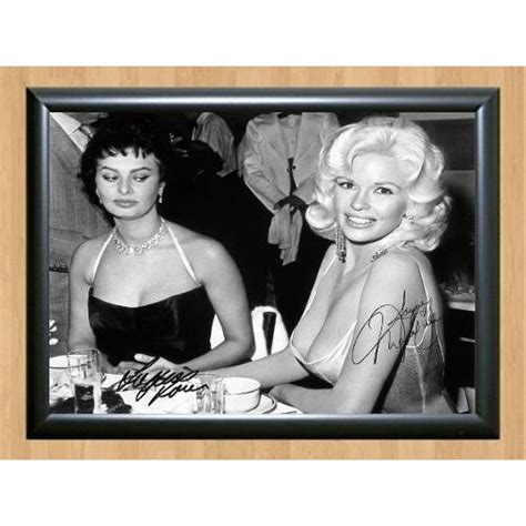 Sophia Loren Jayne Mansfield Signed Autographed Photo Poster Print