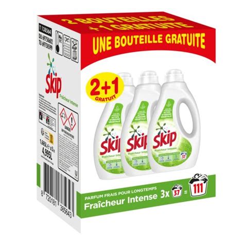 Lessive Liquide Fraîcheur Intense Fresh Clean SKIP le lot de 3 bidons