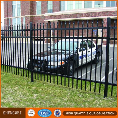 Black Powder Coated Tubular Fencing Steel Fencing Wrought Iron