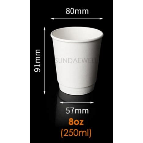 Double Wall Layer Hot Drinks Coffee Tea Milk Togo Take Away Paper Cup Disposable Lid Tahan Panas