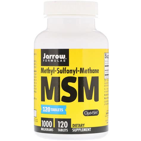 Jarrow Formulas Msm Methyl Sulfonyl Methane 1 000 Mg 120 Tablets Iherb