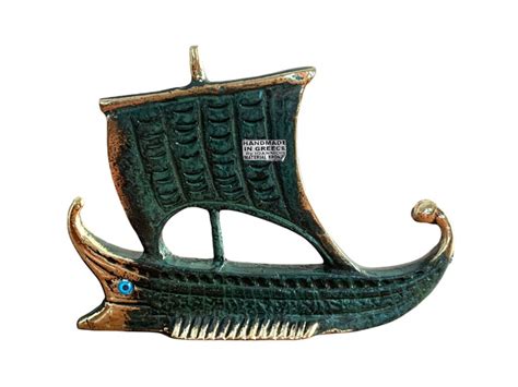 Ancient Trireme Bronze Vessel Museum Replica Metal Art Etsy