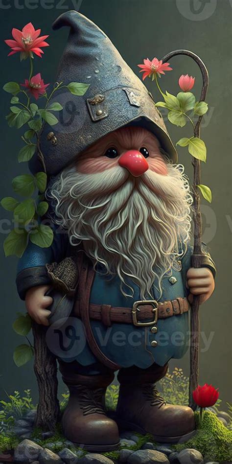 Illustration Of A Cute Garden Gnome Stock Photo At Vecteezy