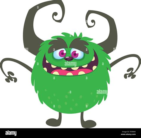 Cool Cartoon Monster Vector Green Monster Troll Illustration