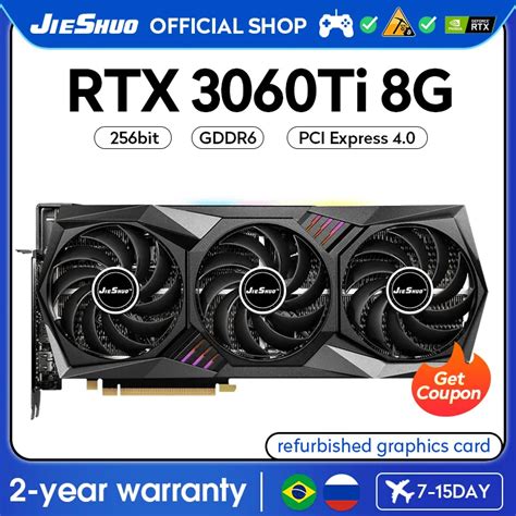 JIESHUO NVIDIA RTX 3060 TI 8GB Graphics Card GDDR6 256Bit GPU 8nm Rtx