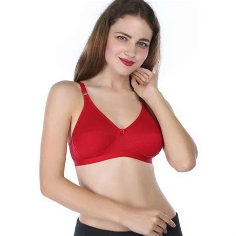 Non Padded Anjali Lingerie Cotton Hosiery Bra Red Size 32b At Rs 90