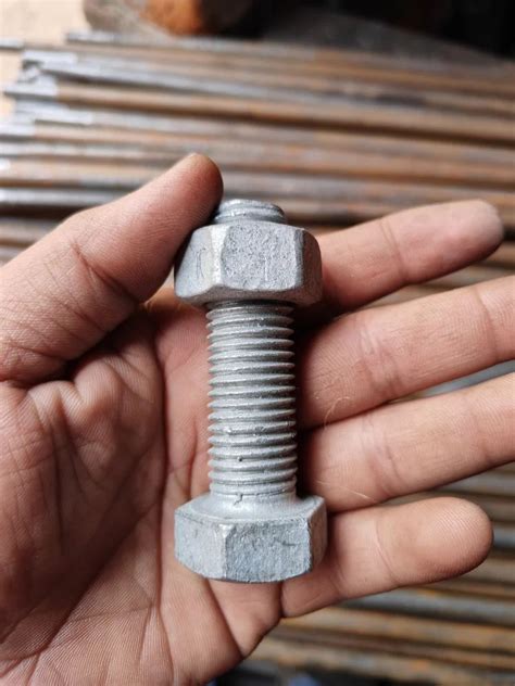 M Mm Hot Dip Galvanized Nut Bolts High Tensile Steel At Rs