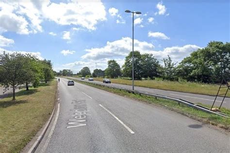 Road Partially Blocked Due To Road Traffic Collision In Northampton