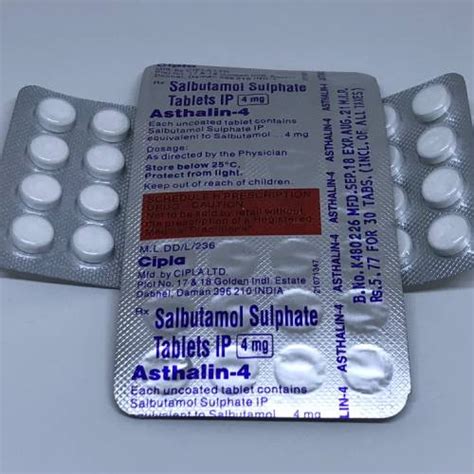 Salbutamol Ventolin 4mg Musclebond