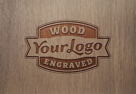 Wood Engraved Logo Mockup Free Mockup World