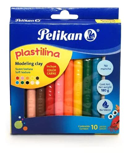 Plastilina Larga En Barra Marca Pelikan Caja Con 10 Barras Meses Sin